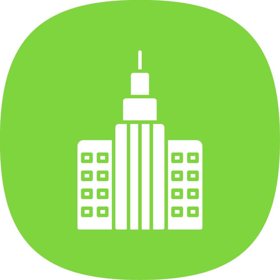 Skycraper Glyph Curve Icon vector