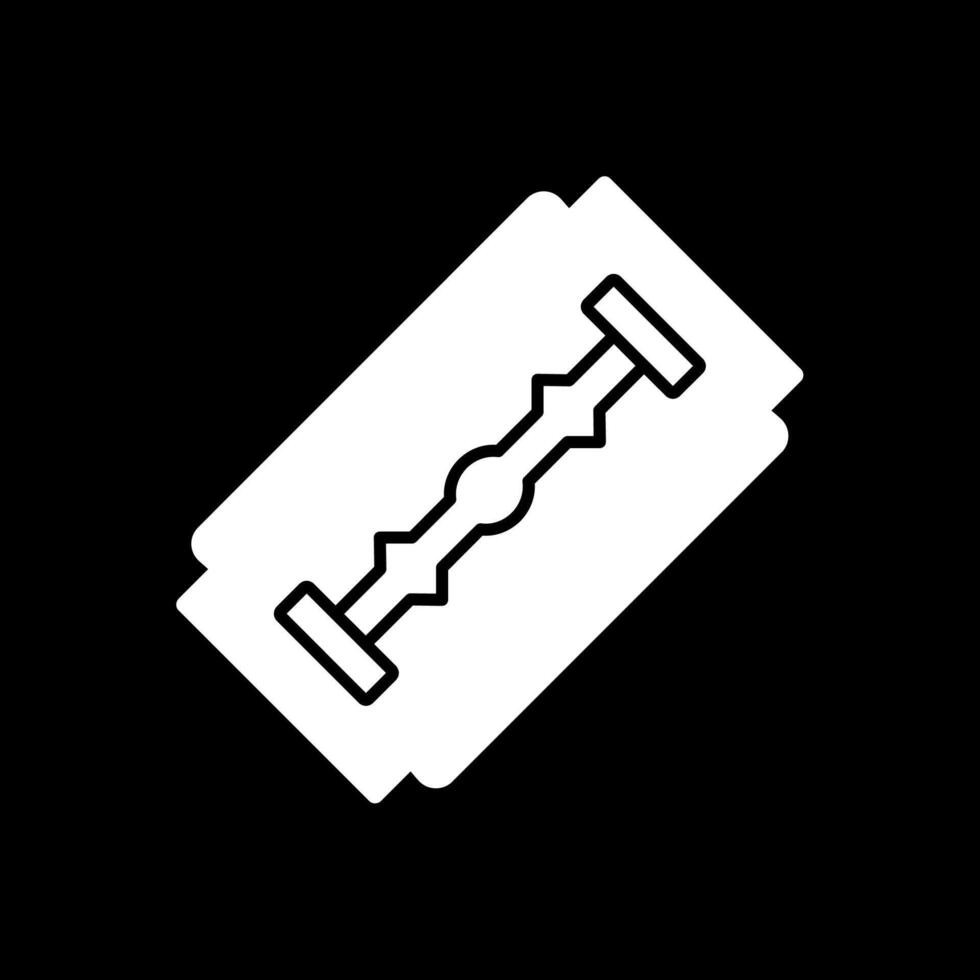 Shaving Blade Glyph Inverted Icon vector