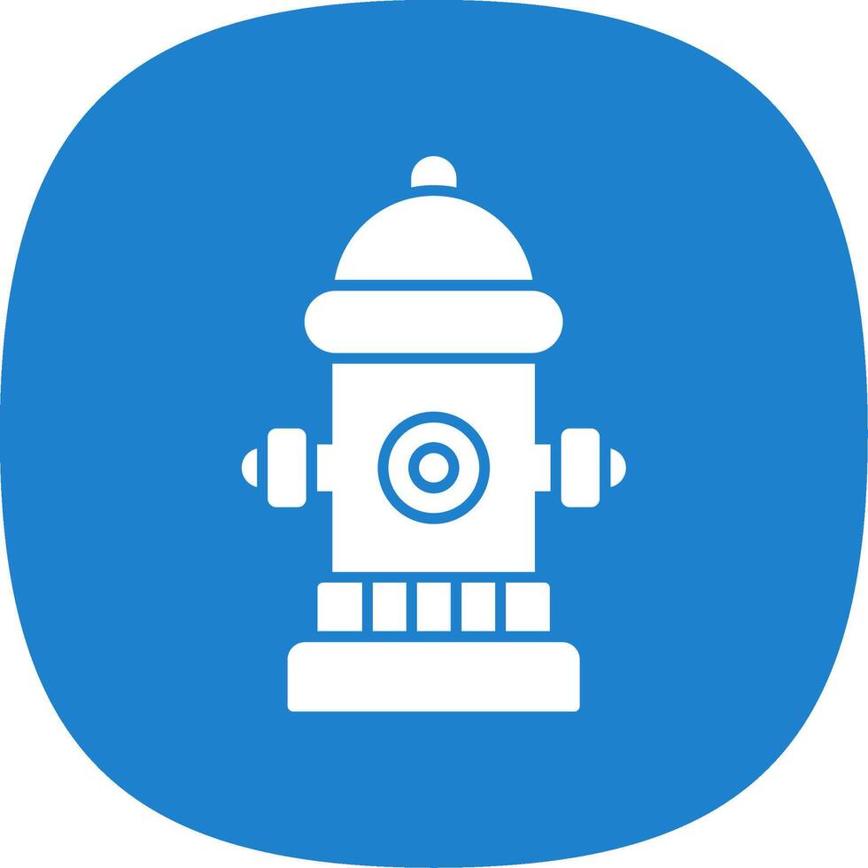 Fire Hydrant Glyph Curve Icon vector