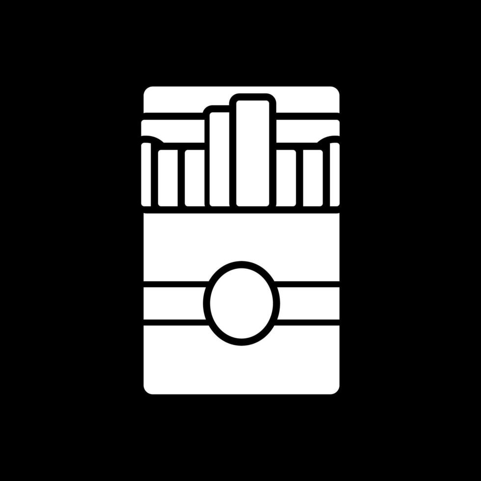 Cigarette Pack Glyph Inverted Icon vector