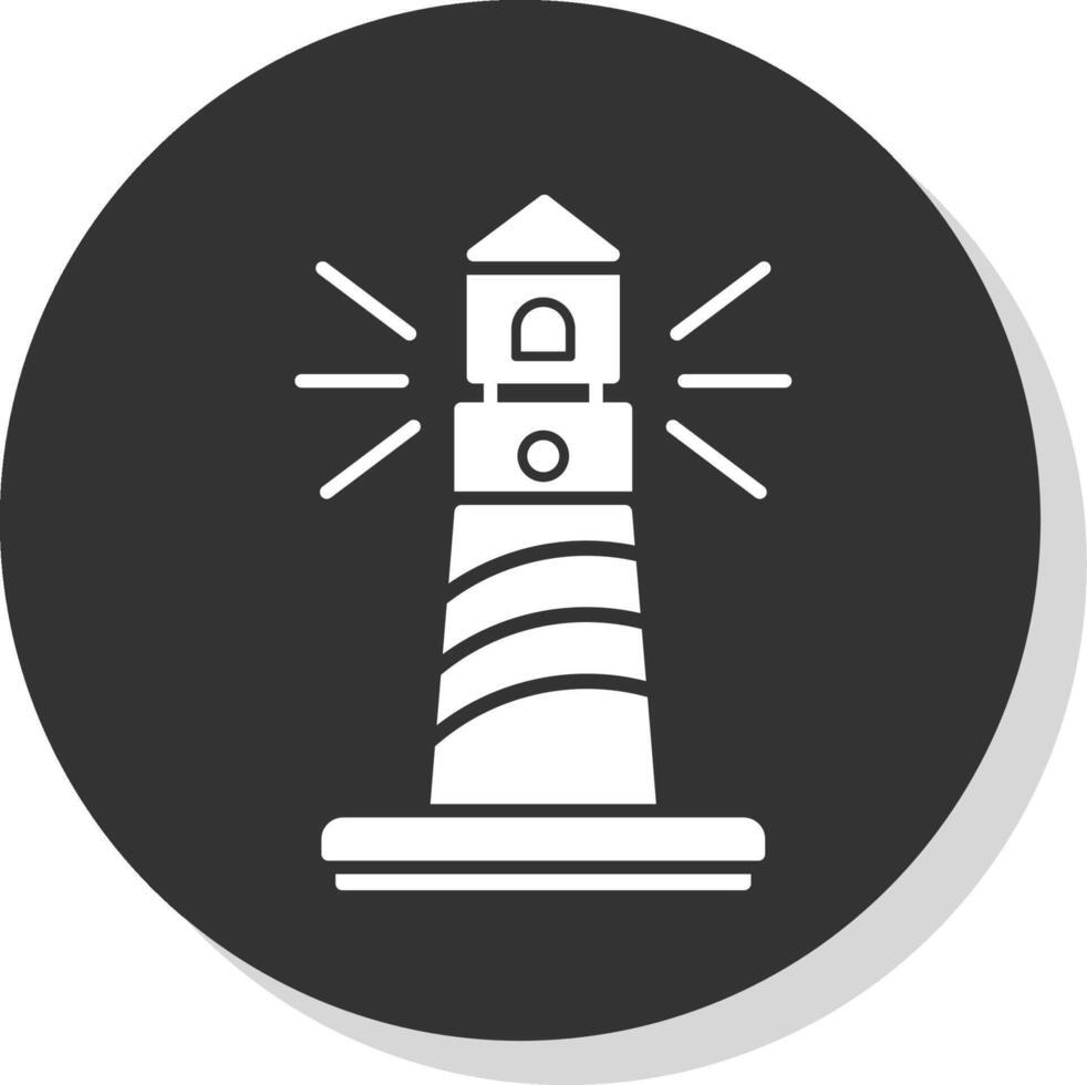 Lighthouse Glyph Grey Circle Icon vector