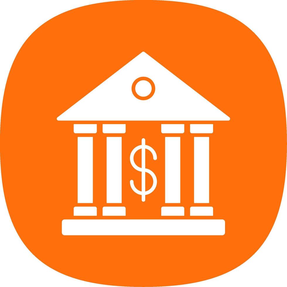 Bank Glyph Curve Icon vector