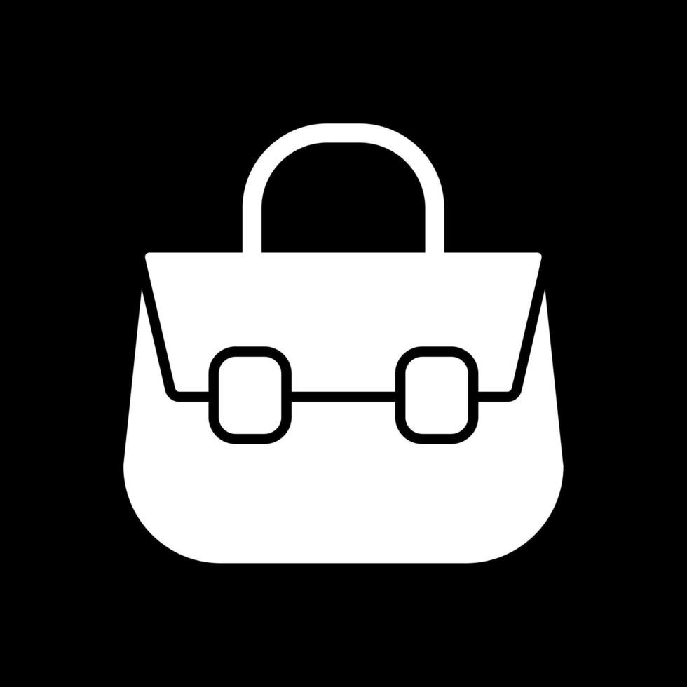 hombro bolso glifo invertido icono vector