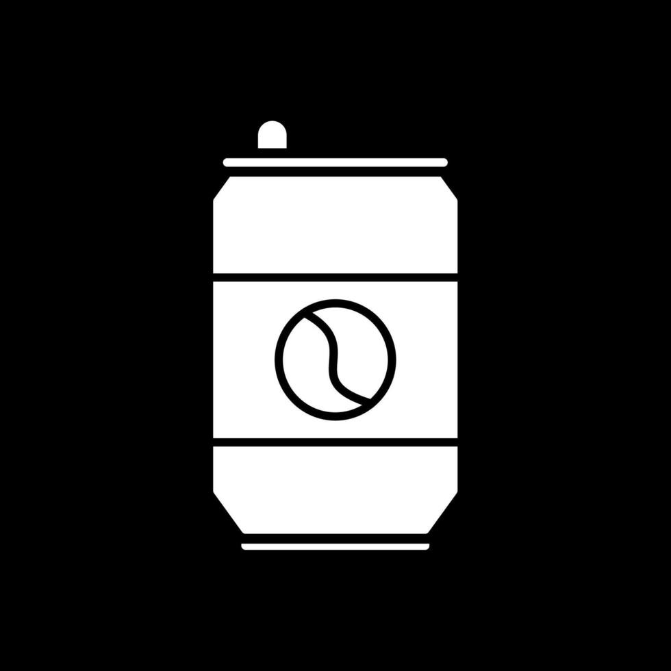 Soda Can Glyph Inverted Icon vector