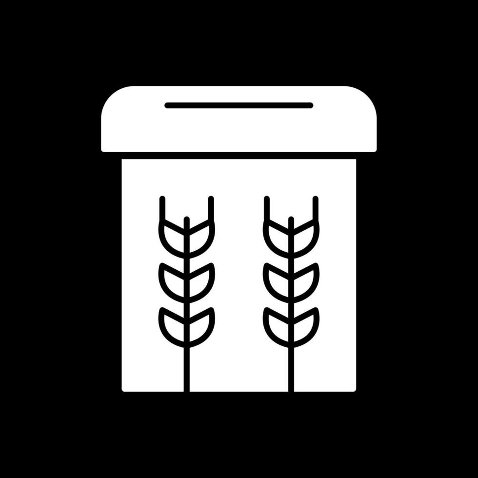Flour Glyph Inverted Icon vector