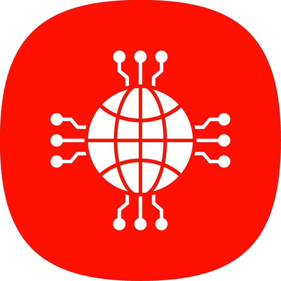 Network Glyph Curve Icon vector