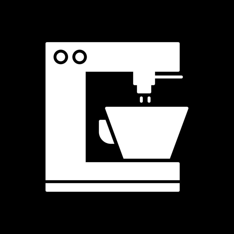 Coffee Machine Glyph Inverted Icon vector