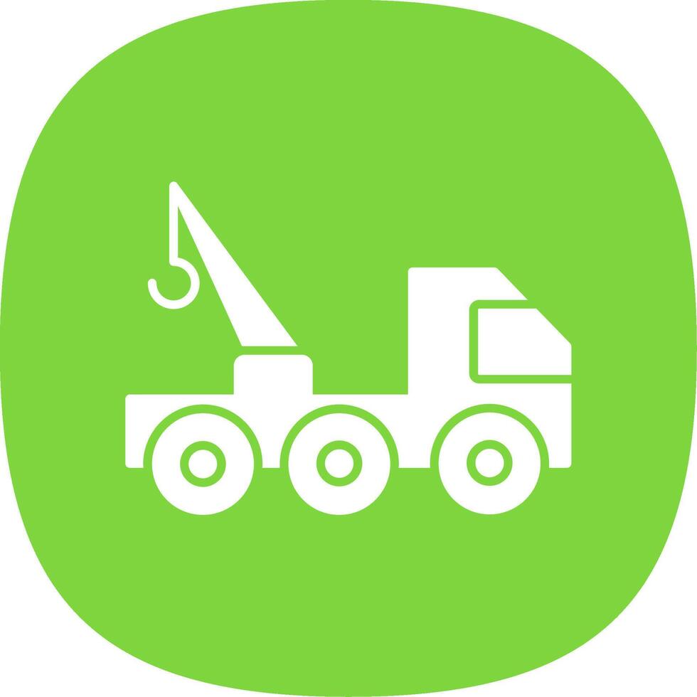 Tow Truck Glyph Curve Icon vector