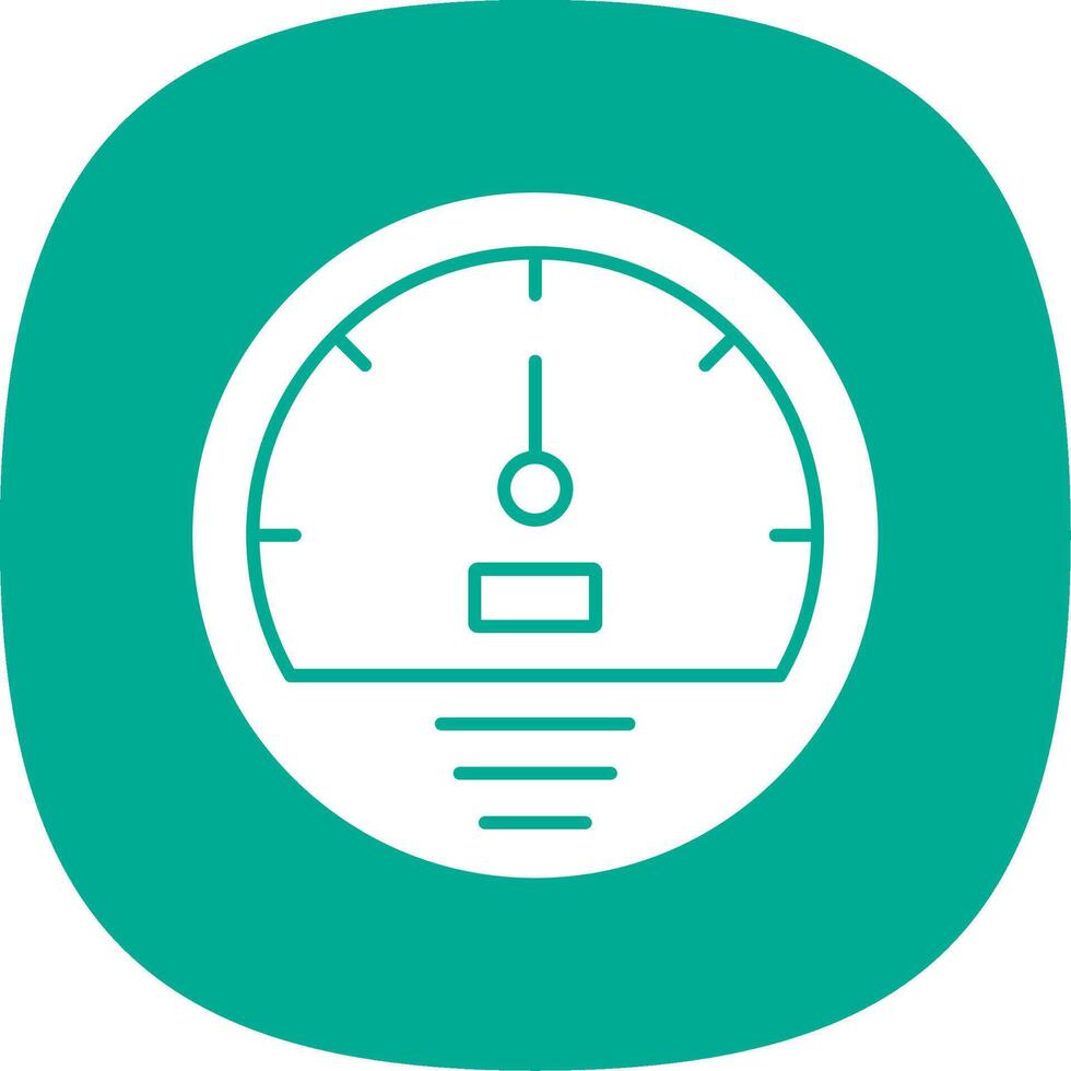 Speedometer Glyph Curve Icon vector