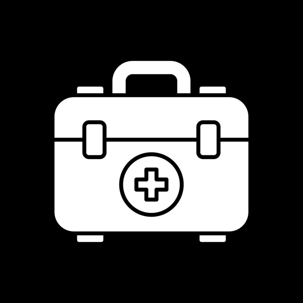 First Aid Box Glyph Inverted Icon vector