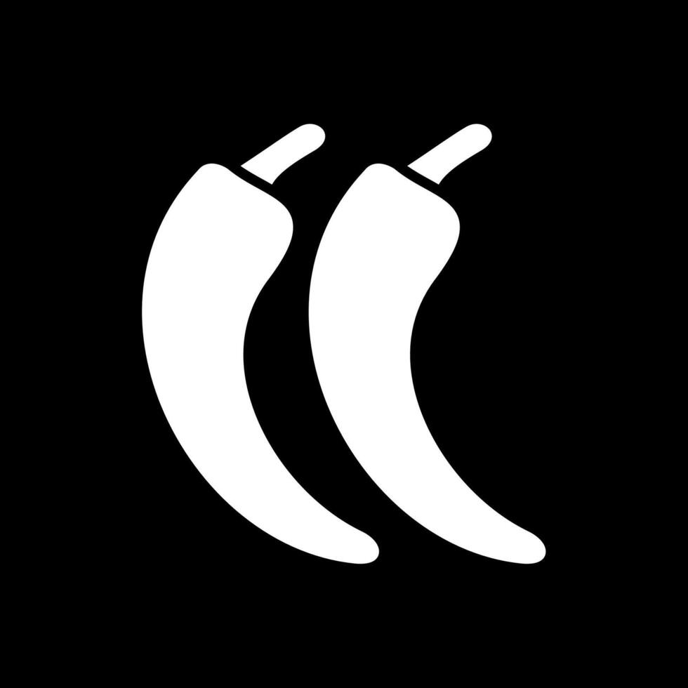 Chilli Glyph Inverted Icon vector