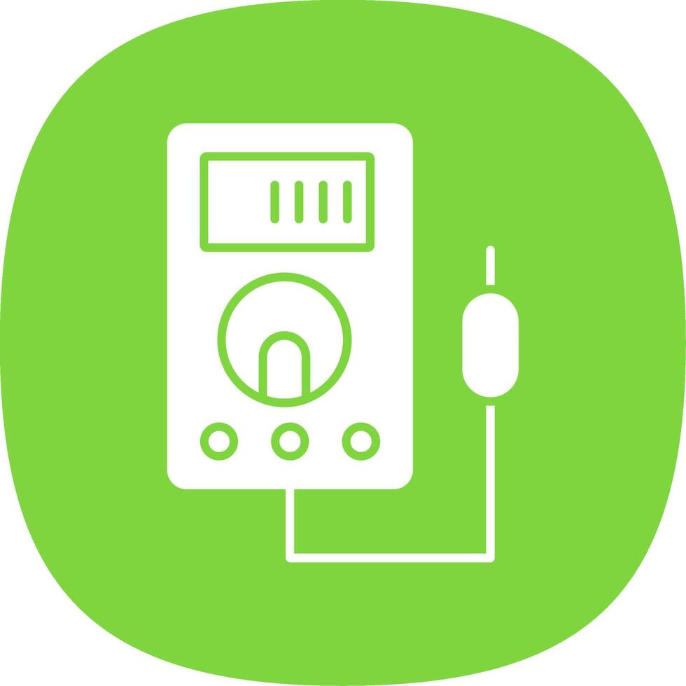 Voltmeter Glyph Curve Icon vector