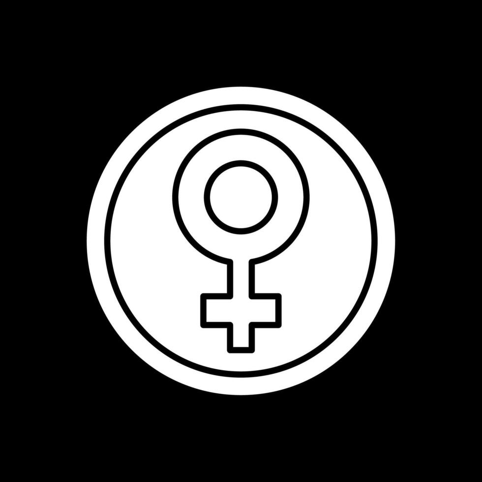 símbolo femenino glifo icono invertido vector
