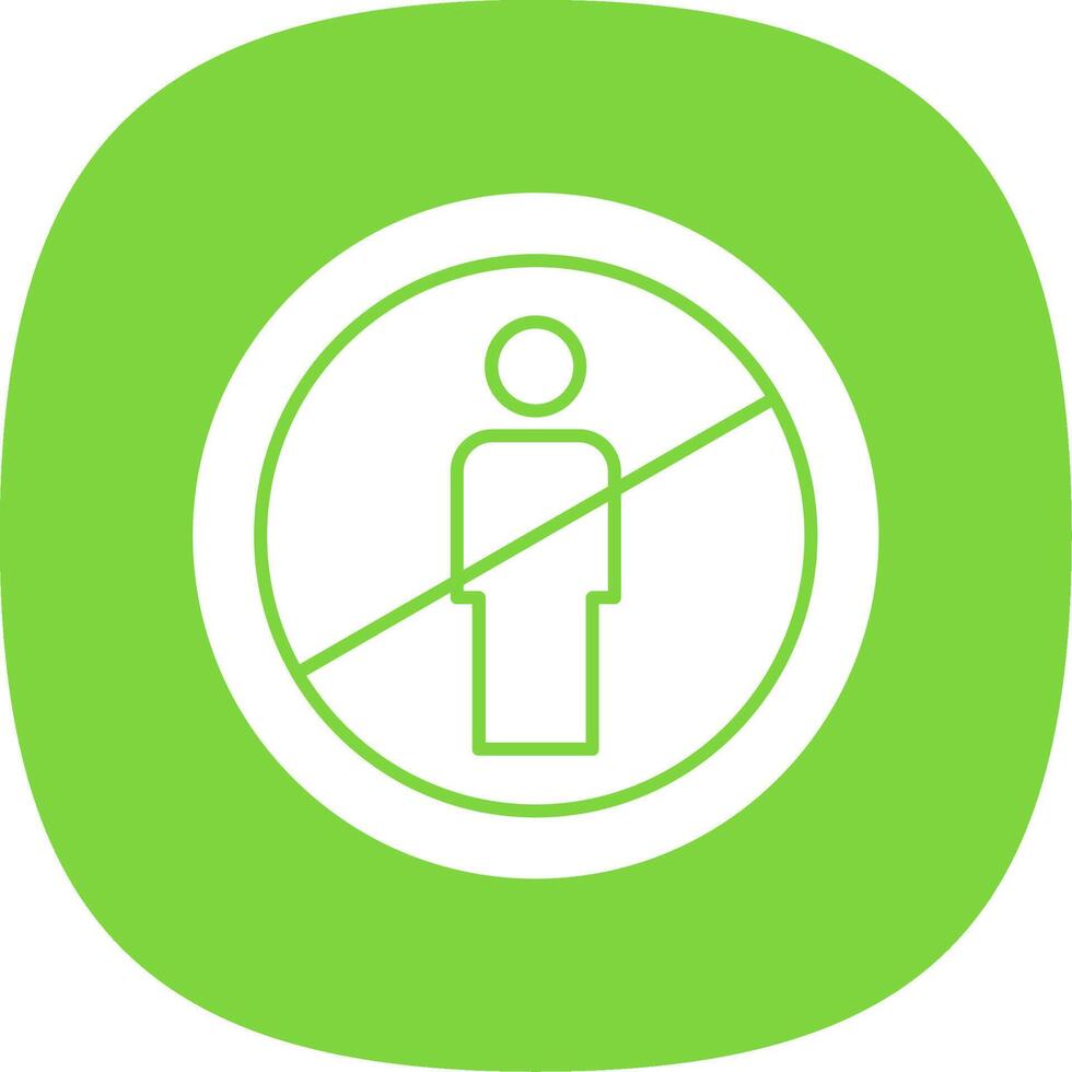 No Entry Glyph Curve Icon vector