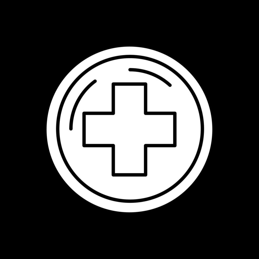 Hospital Sign Glyph Inverted Icon vector