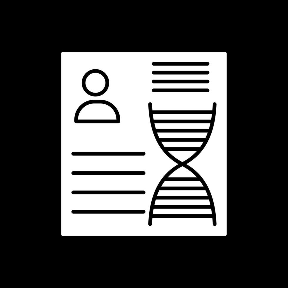 DNA Glyph Inverted Icon vector