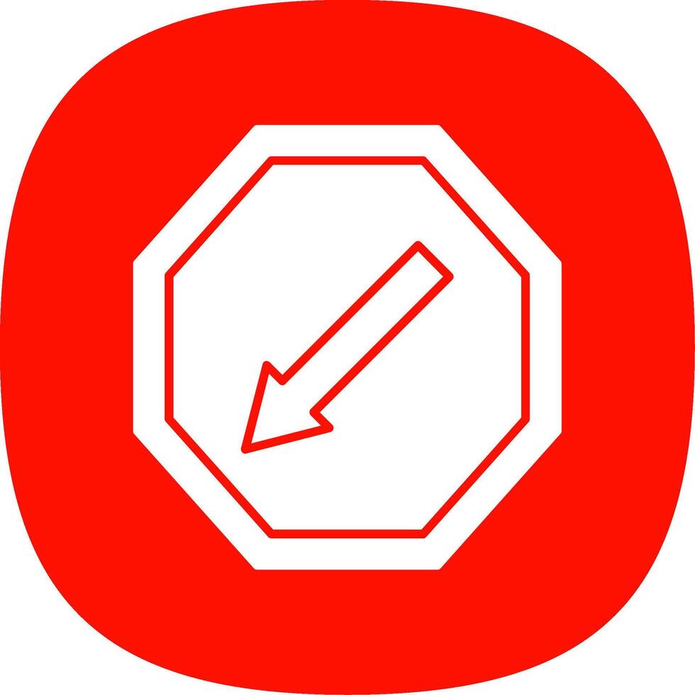 Keep Left Glyph Curve Icon vector