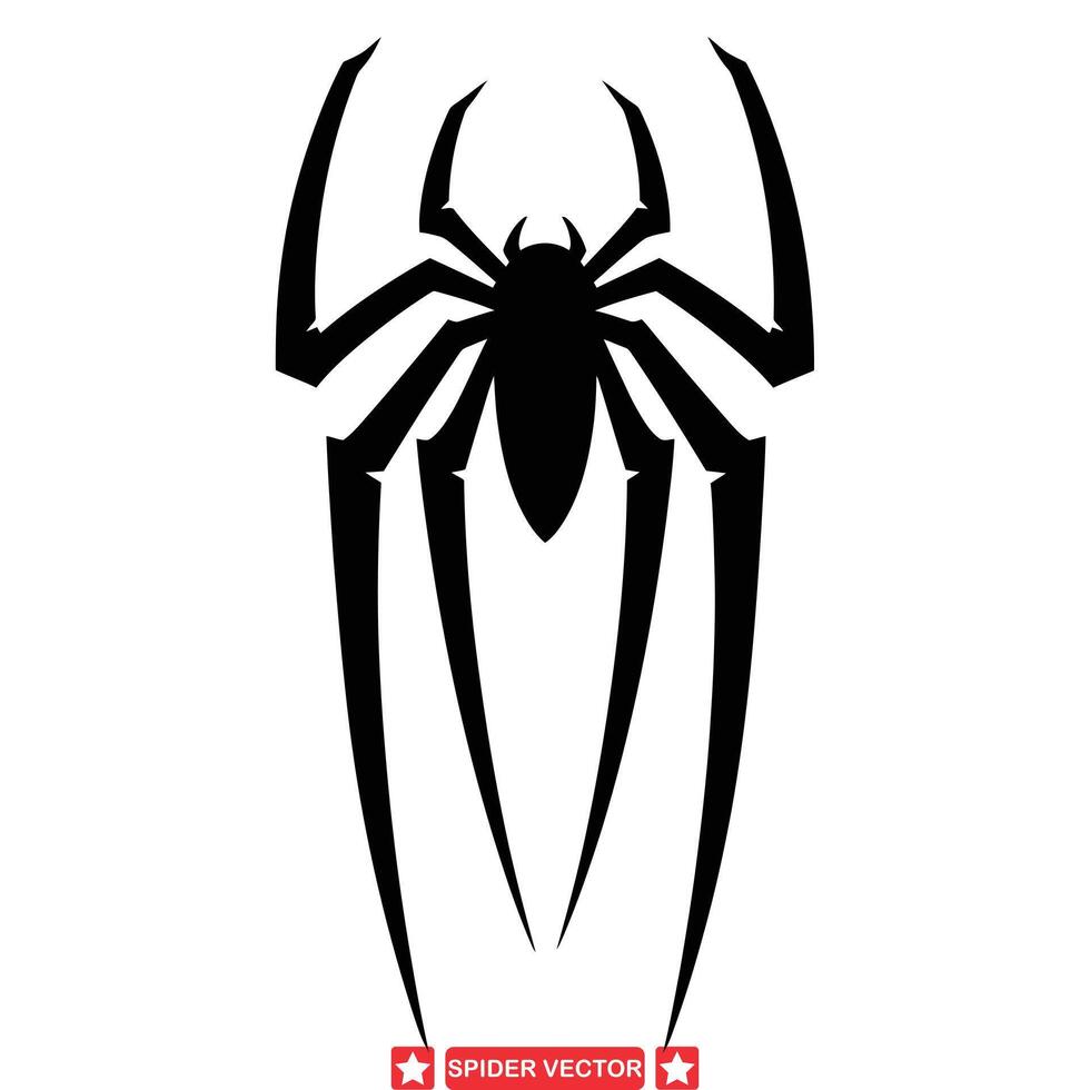 Widow s Bite Frightening Spider Silhouette Selection for Designers vector