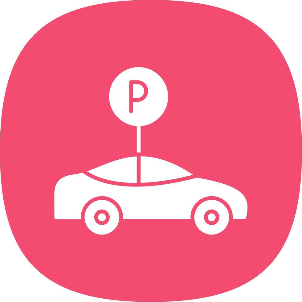 Parking Glyph Curve Icon vector