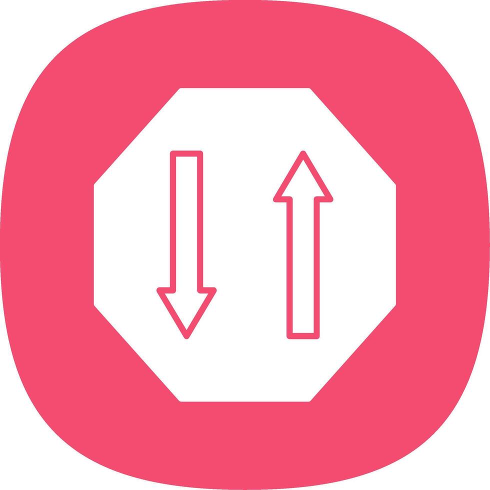 Two Way Glyph Curve Icon vector