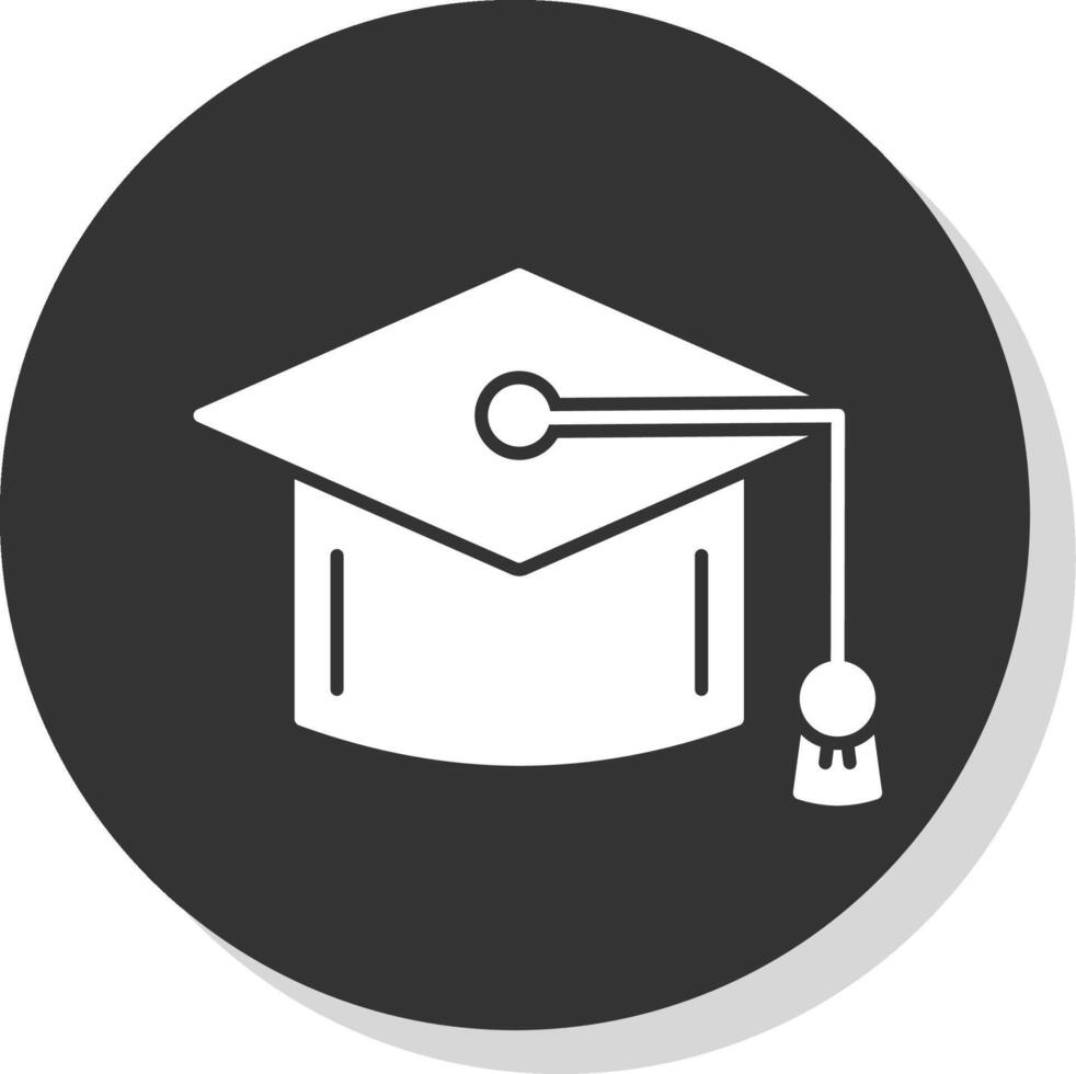 Mortarboard Glyph Grey Circle Icon vector