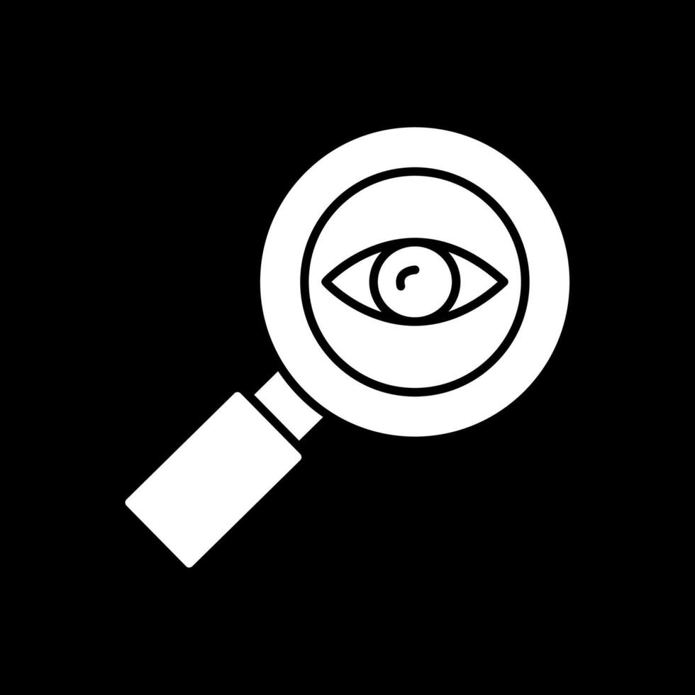 oftalmología glifo invertido icono vector