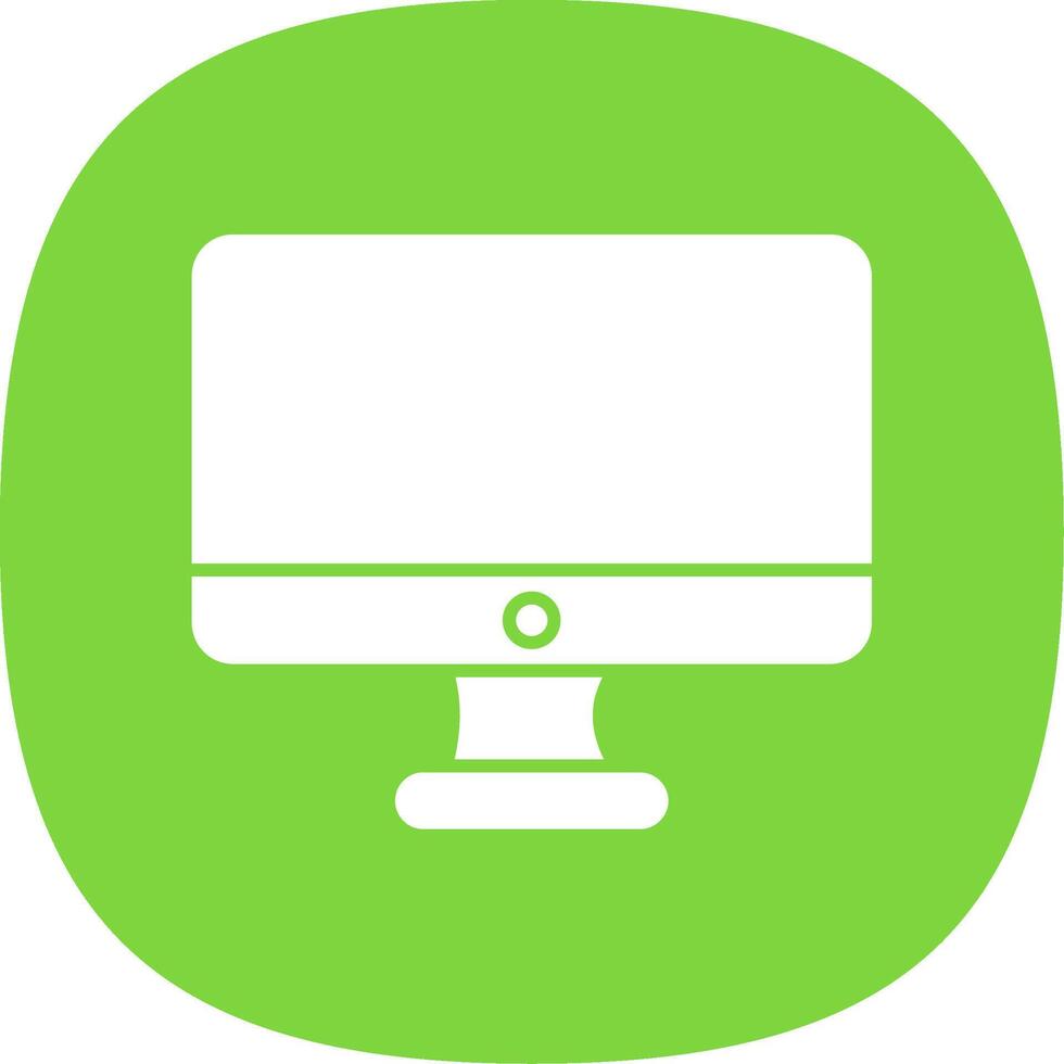 Monitor Glyph Curve Icon vector