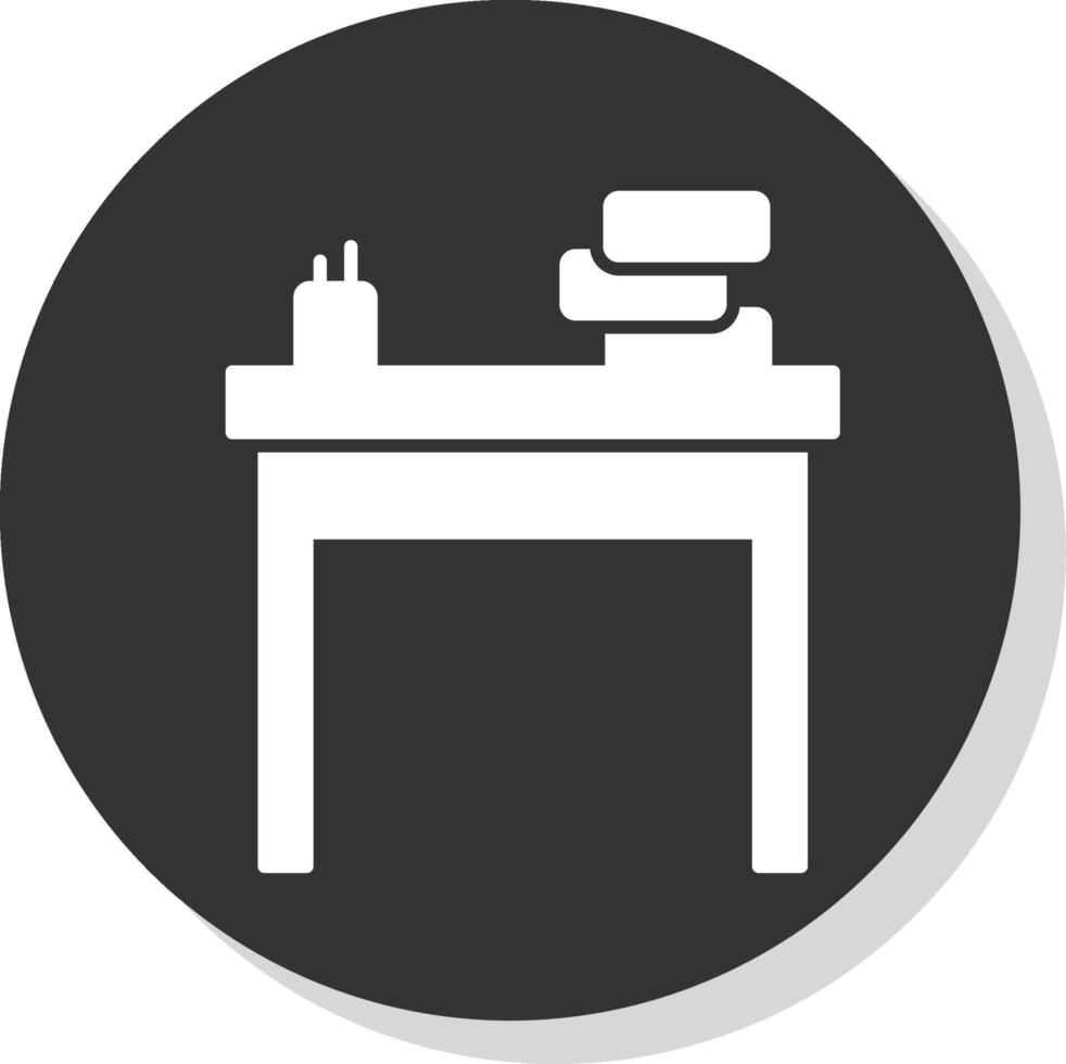 School Desk Glyph Grey Circle Icon vector