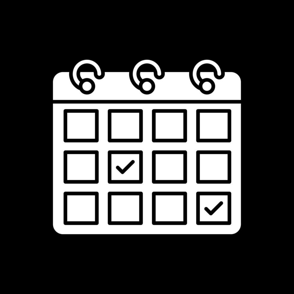 Appointment Request Glyph Inverted Icon vector