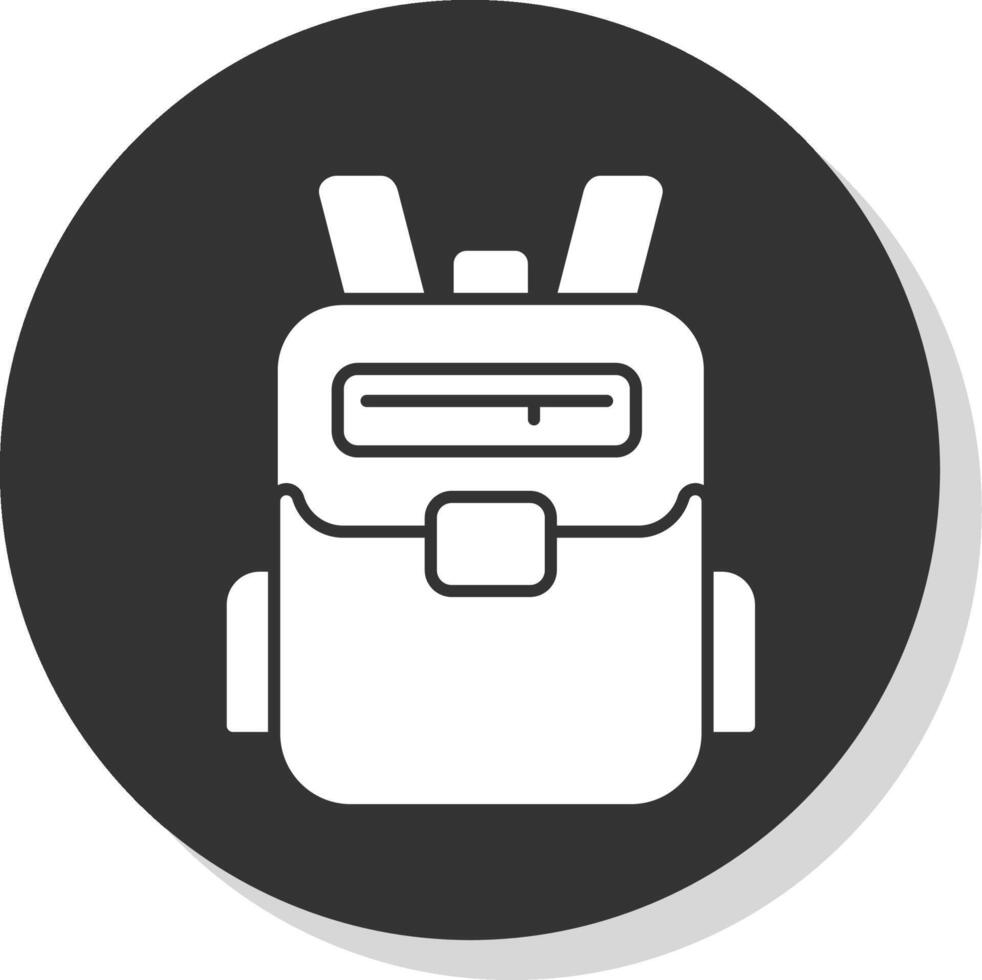 Backpack Glyph Grey Circle Icon vector