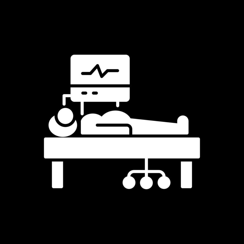 ICU Room Glyph Inverted Icon vector