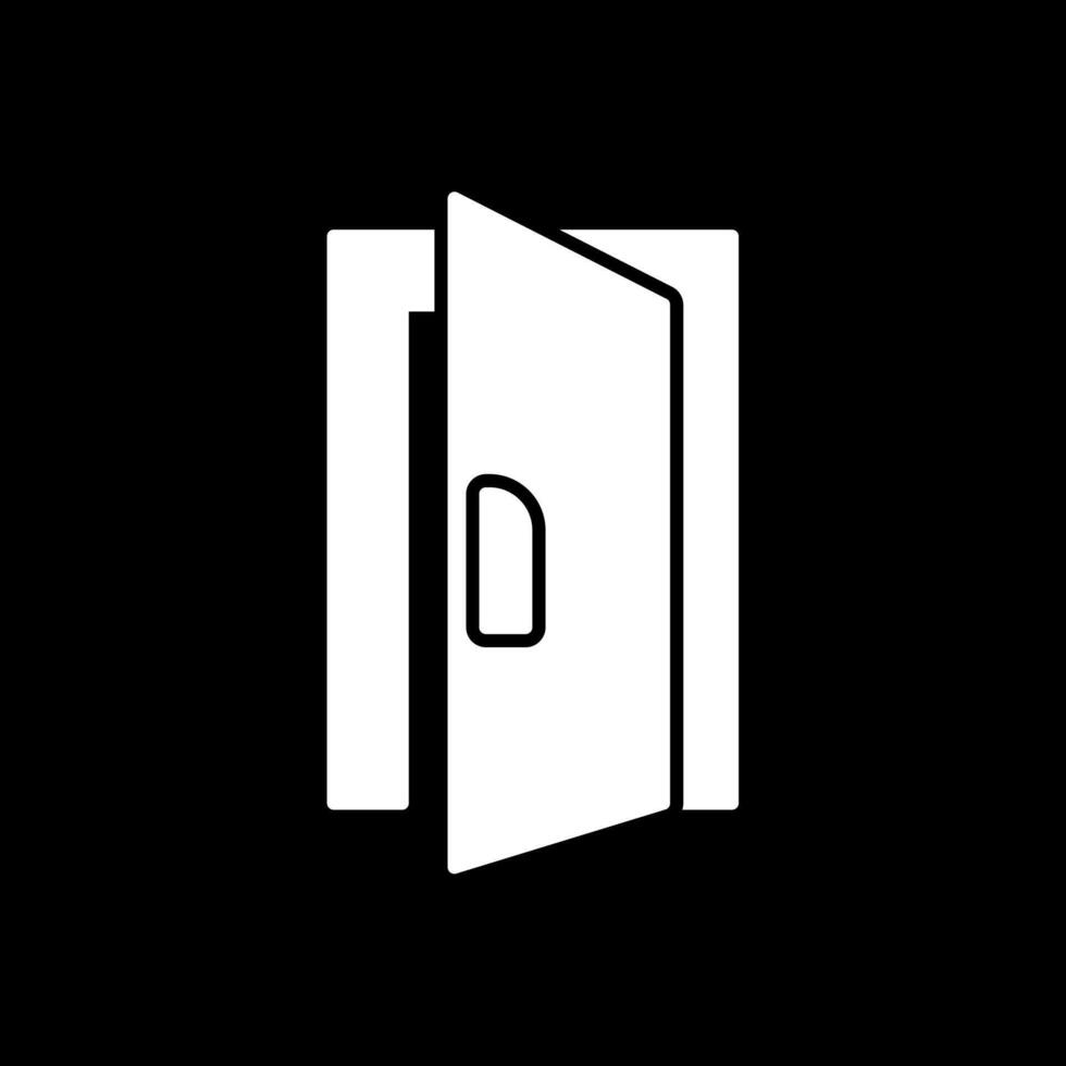 Door Glyph Inverted Icon vector