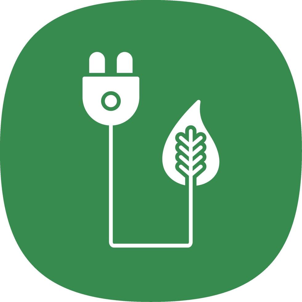 Bio Energy Glyph Curve Icon vector