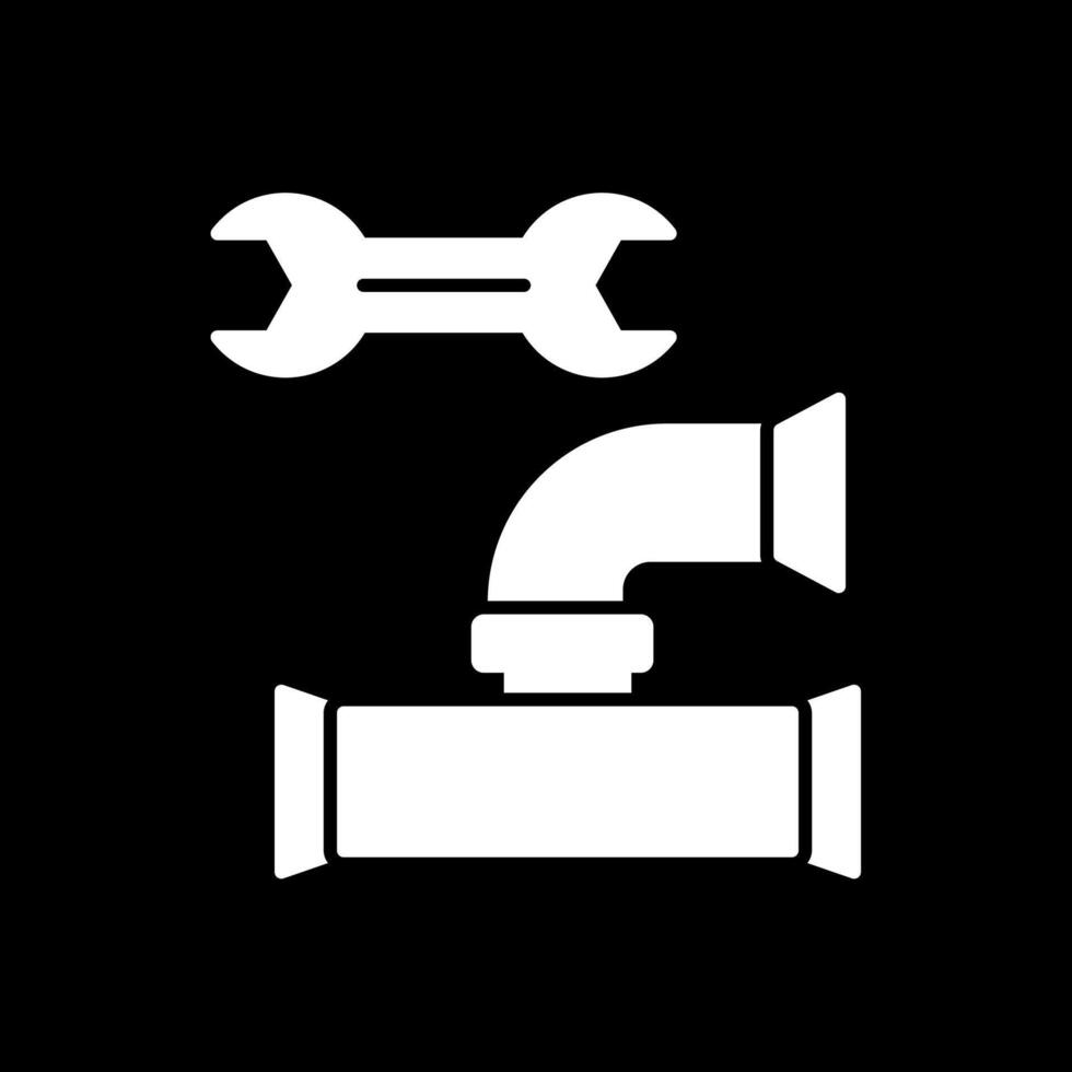 Plumbing Glyph Inverted Icon vector