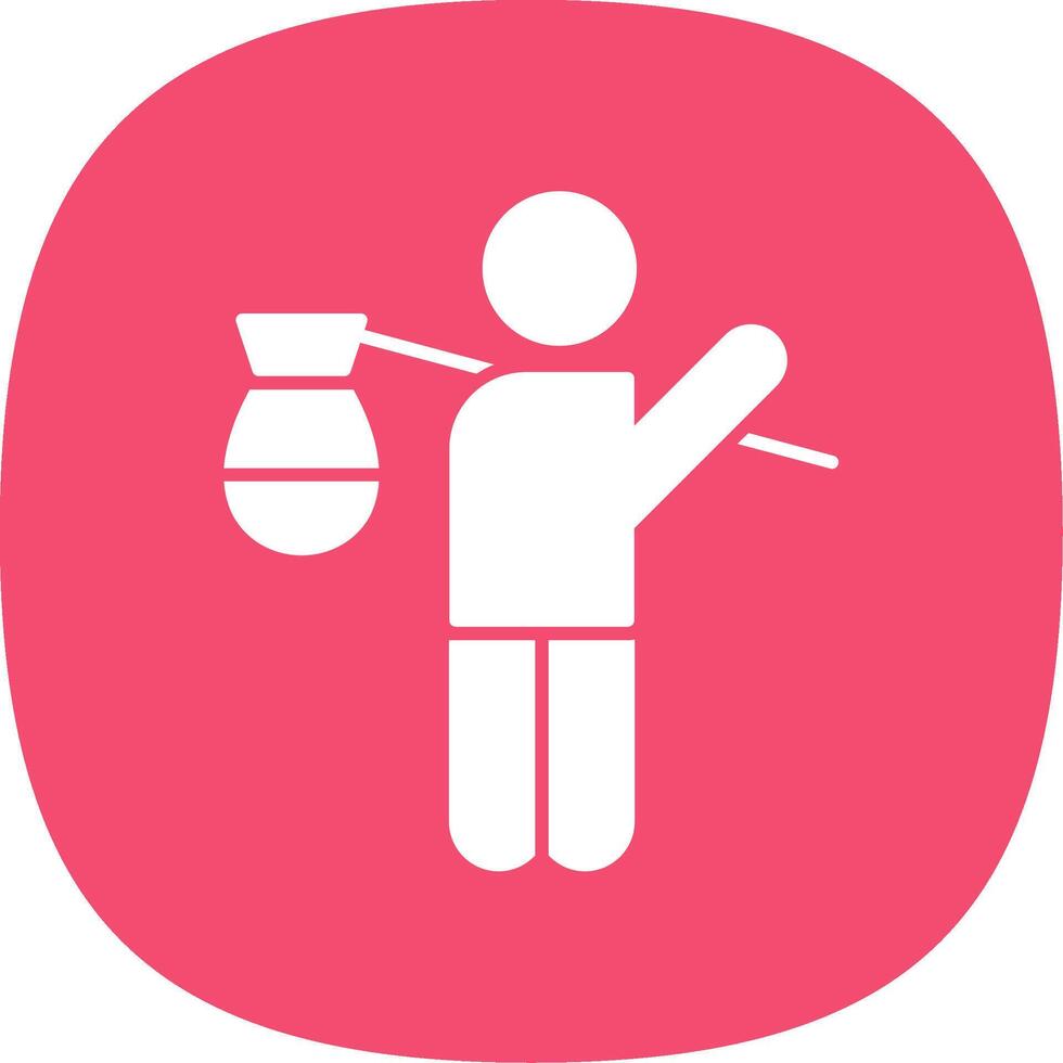 Refugee Glyph Curve Icon vector