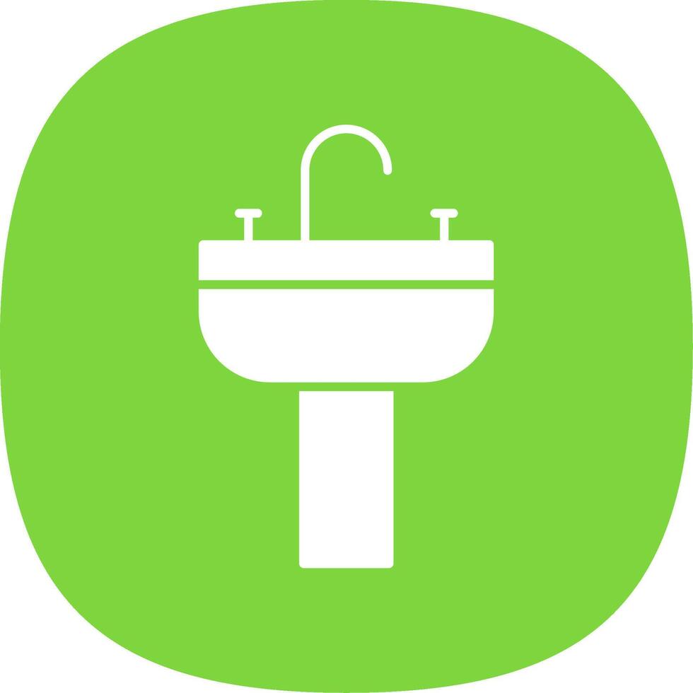 Sink Glyph Curve Icon vector