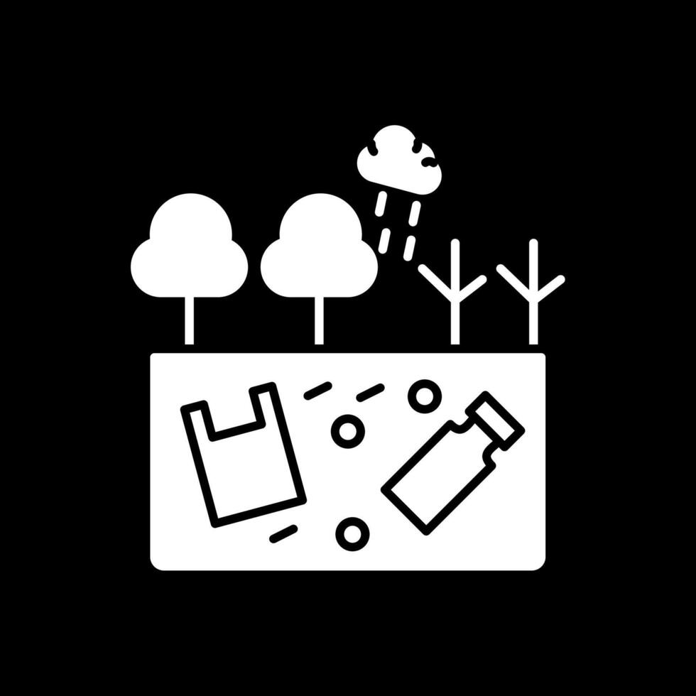 Land Pollution Glyph Inverted Icon vector