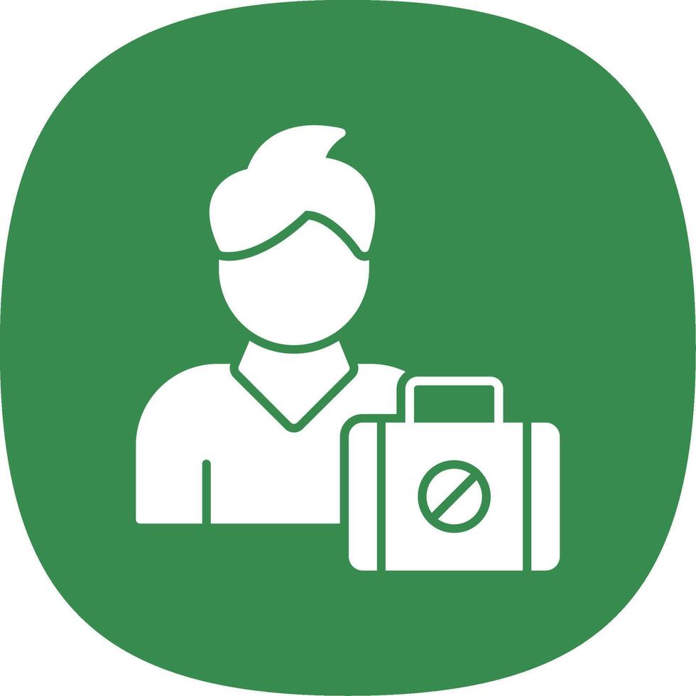Unemployed Glyph Curve Icon vector