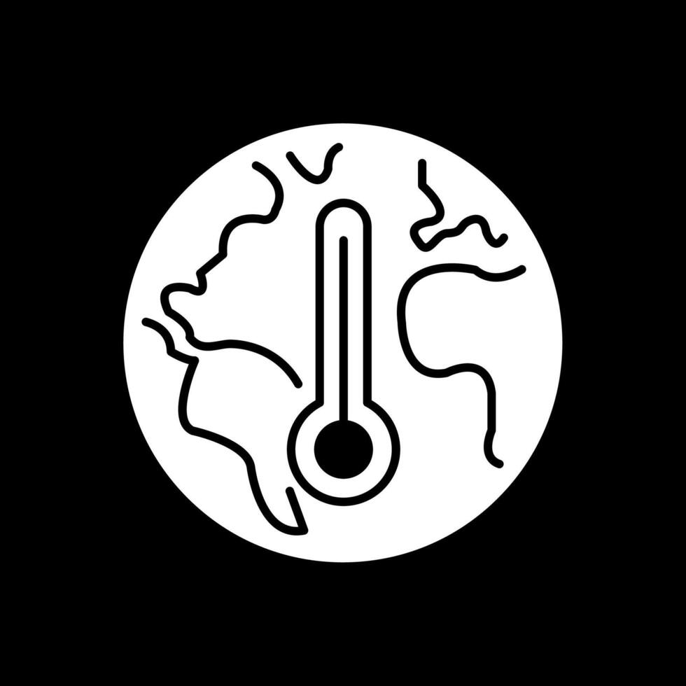 clima cambio glifo invertido icono vector