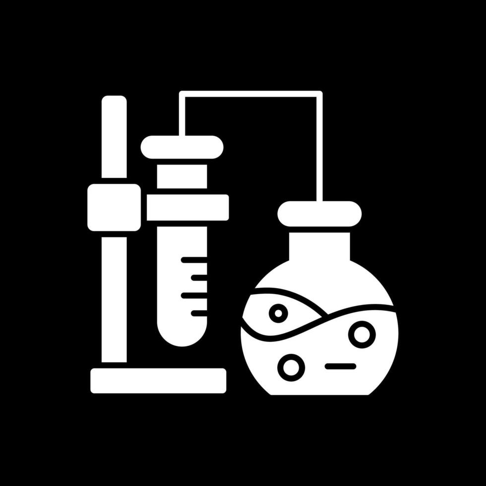 Experiment Glyph Inverted Icon vector