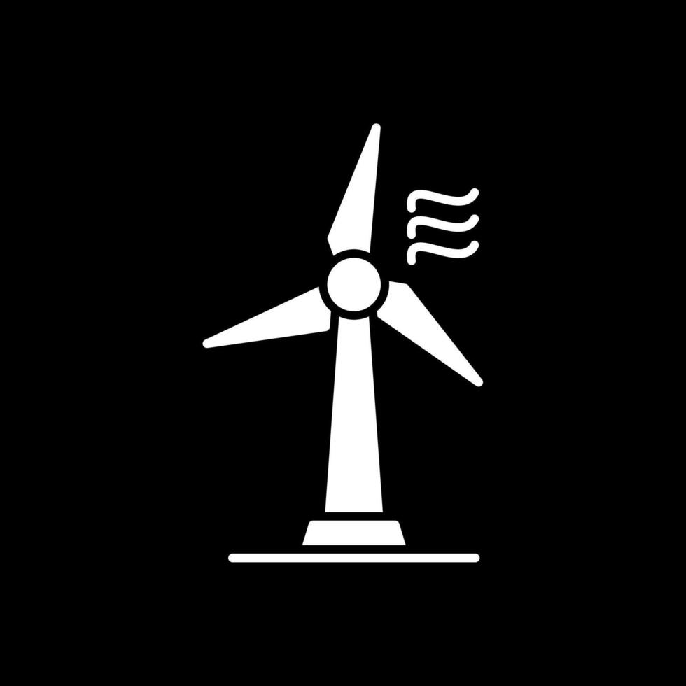 Wind Turbine Glyph Inverted Icon vector