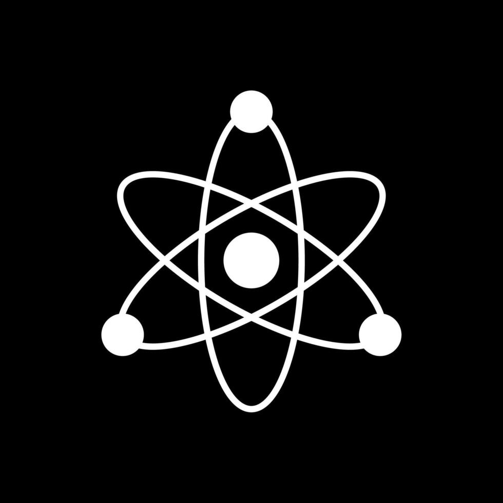 Atom Glyph Inverted Icon vector