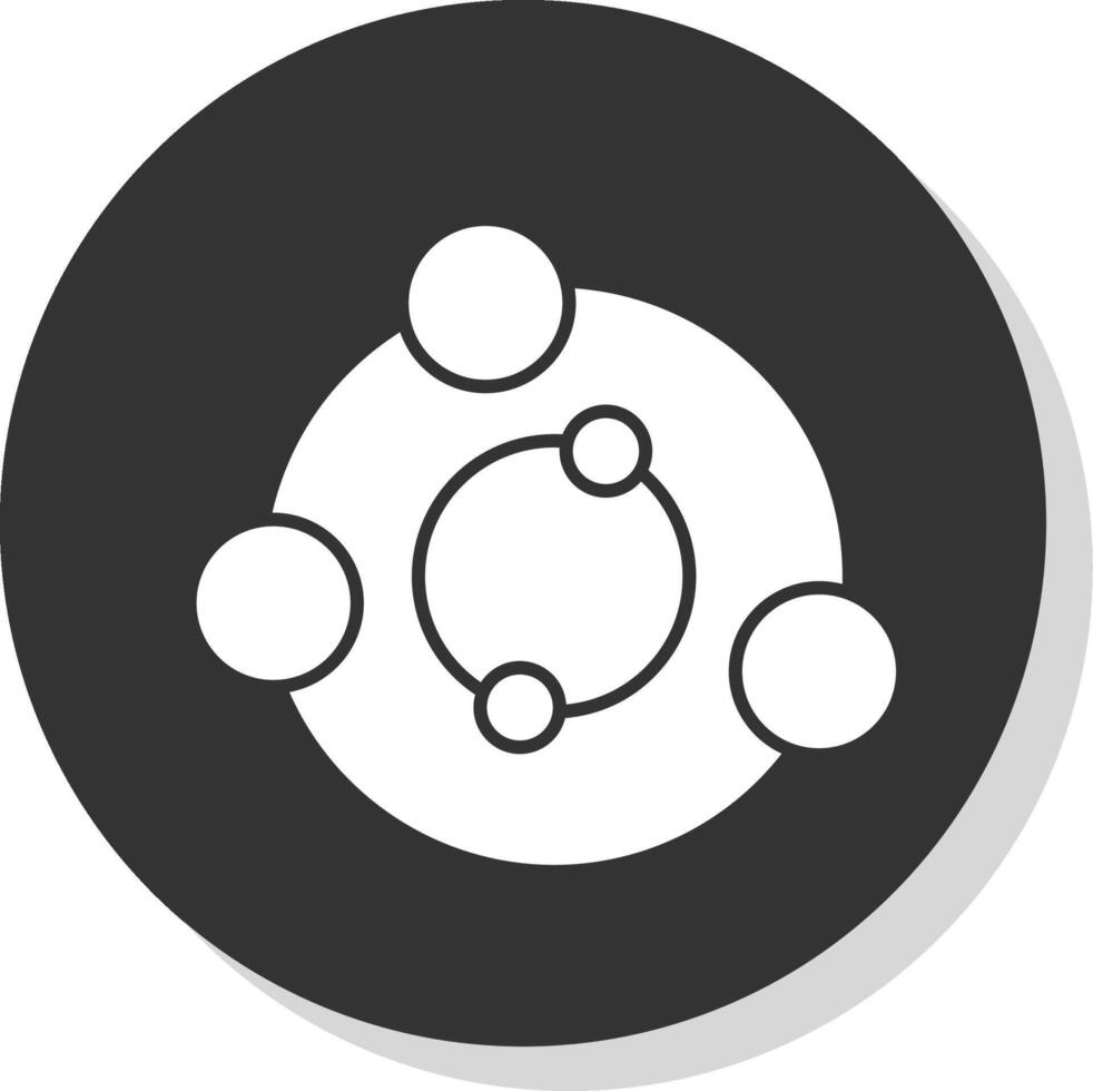 Solar System Glyph Grey Circle Icon vector