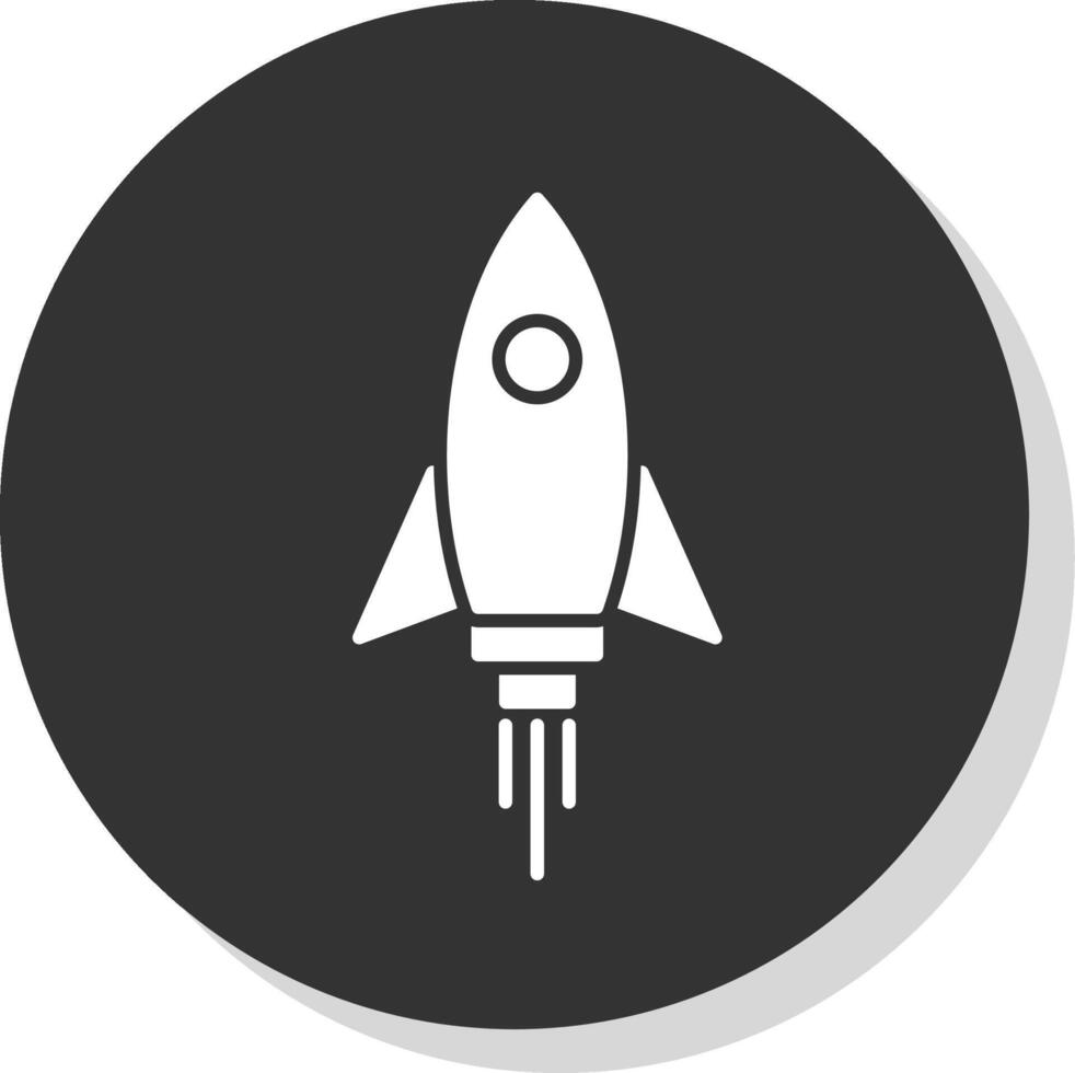 Rocket Glyph Grey Circle Icon vector
