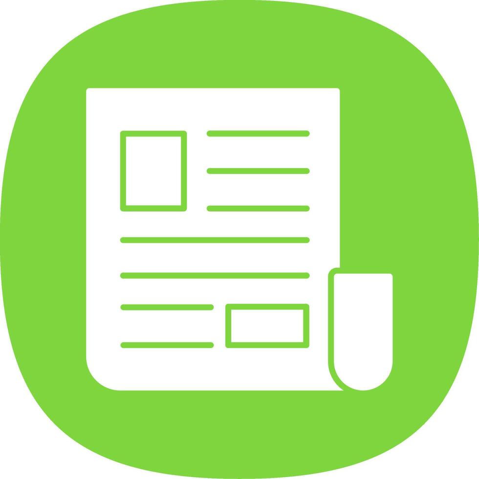 Article Glyph Curve Icon vector