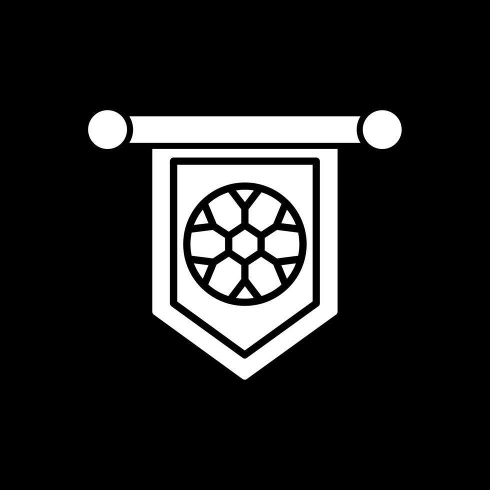 Football Banner Glyph Inverted Icon vector