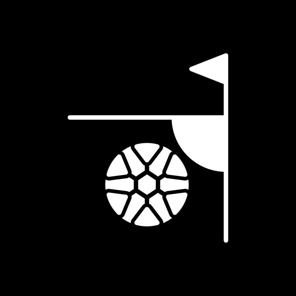 Football Corner Glyph Inverted Icon vector