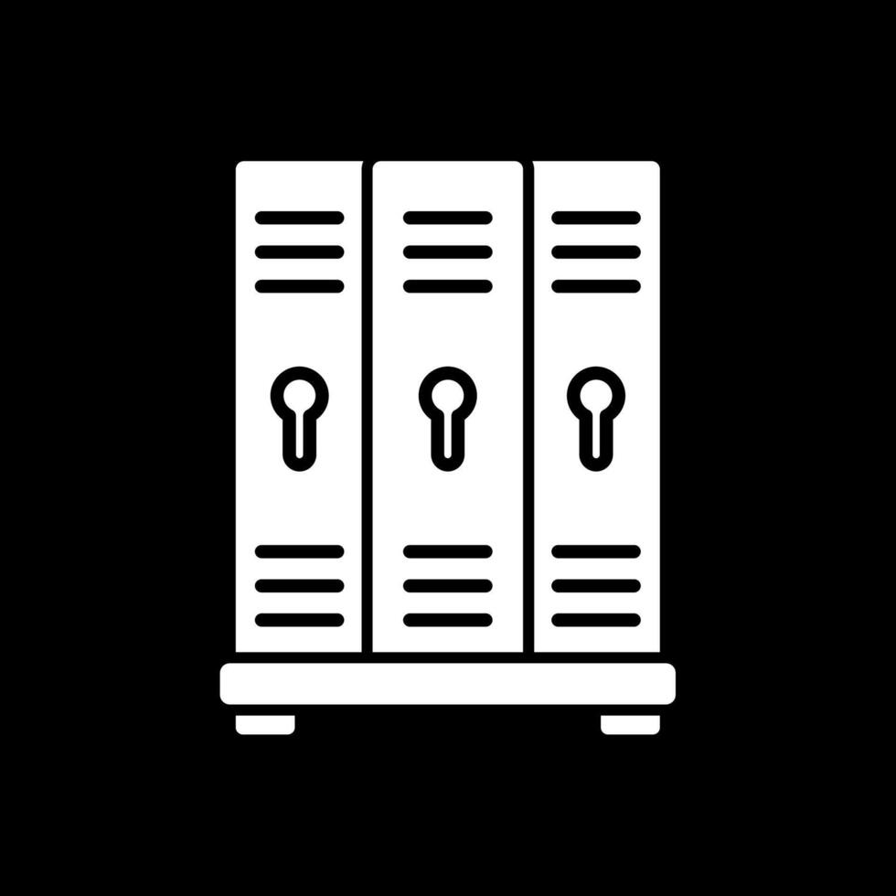 Lockers Glyph Inverted Icon vector