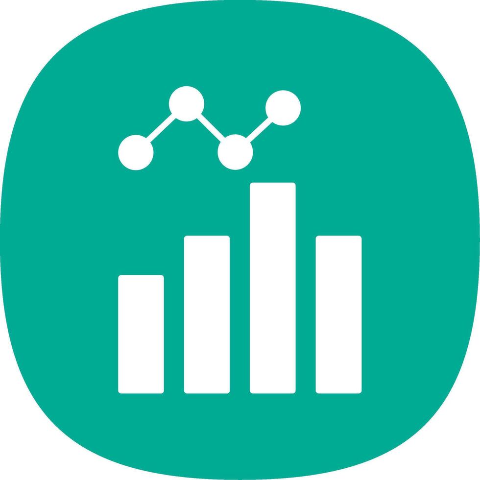 Data Analysis Glyph Curve Icon vector