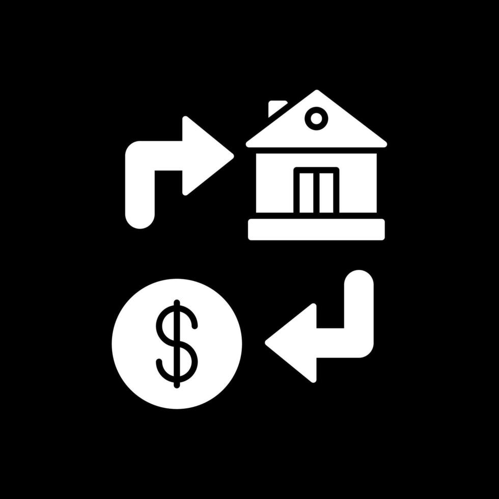 Property Exchange Glyph Inverted Icon vector